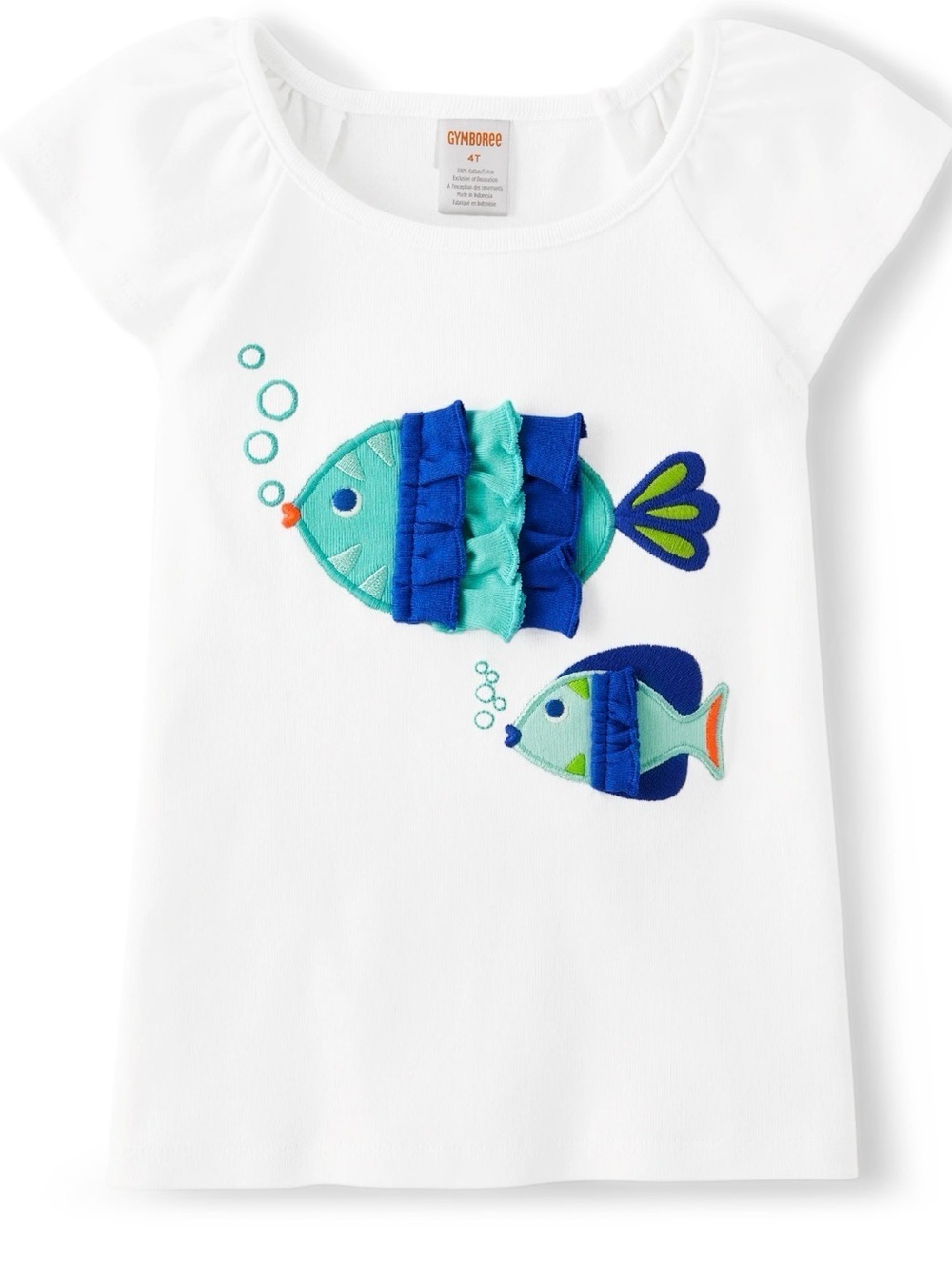 Gymboree Girls Embroidered Fish Top